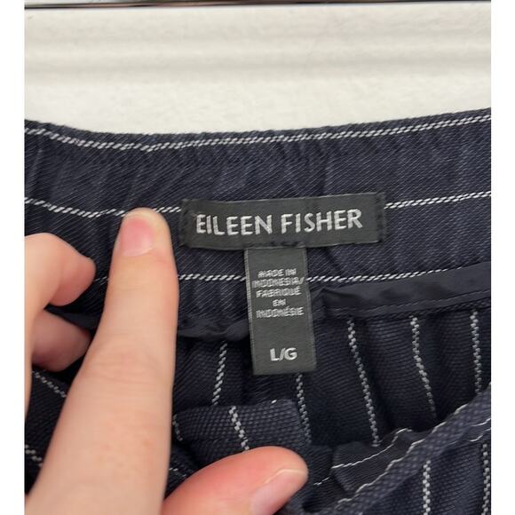 Eileen Fisher Cropped Wide Leg Tencel Pants Elastic Waist Lightweight - Large - Picture 8 of 14